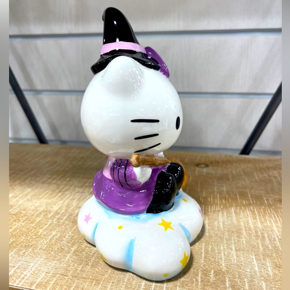 Sanrio Halloween Hello Kitty Witch on a Cloud Ceramic Figure Blue Sky NWT - Picture 2 of 4